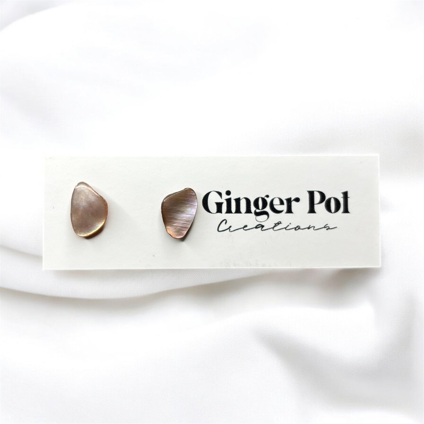 Pearlescent Natural Shell Stud | Hypoallergenic | Earrings