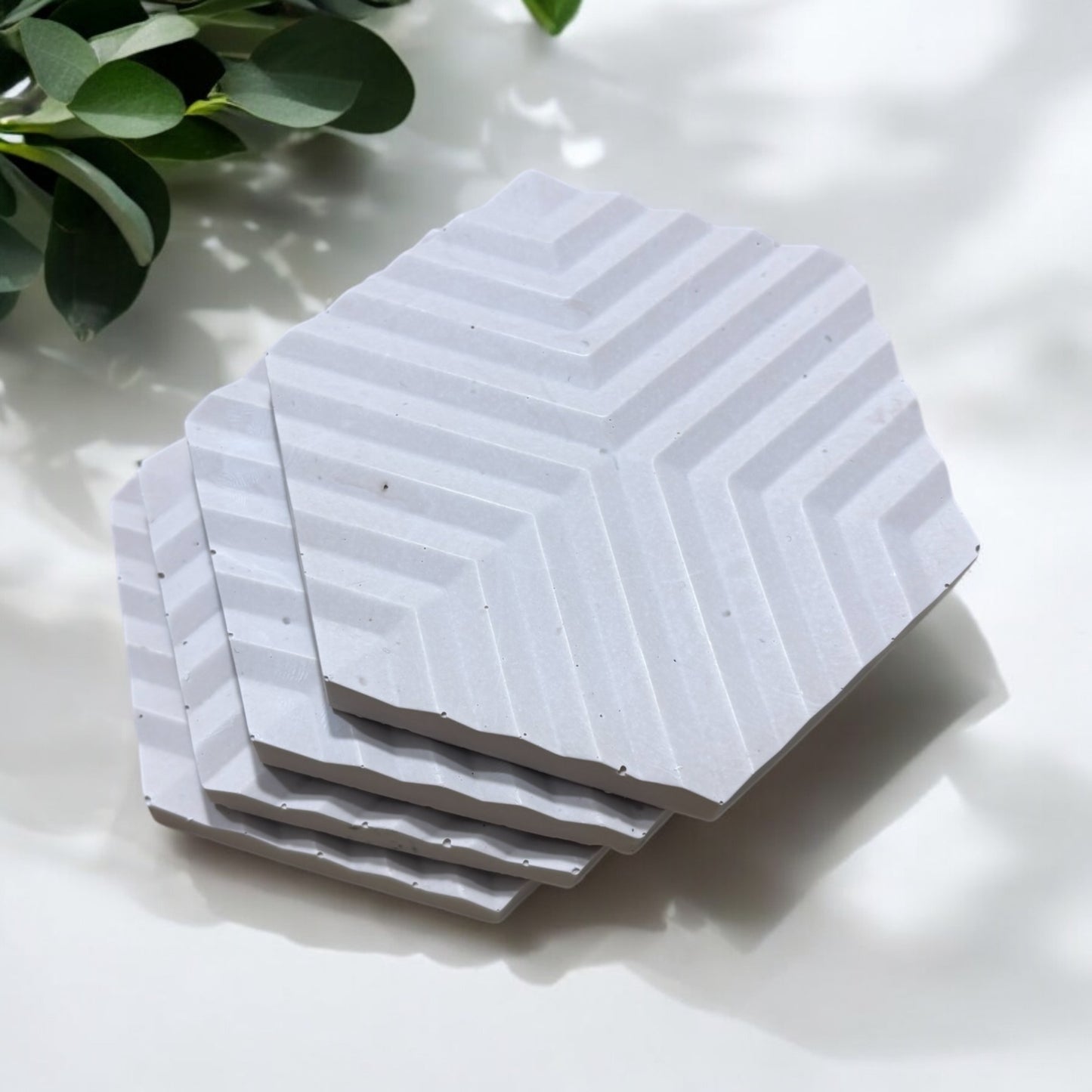 Mushroom Jesmonite Hexagon Coasters