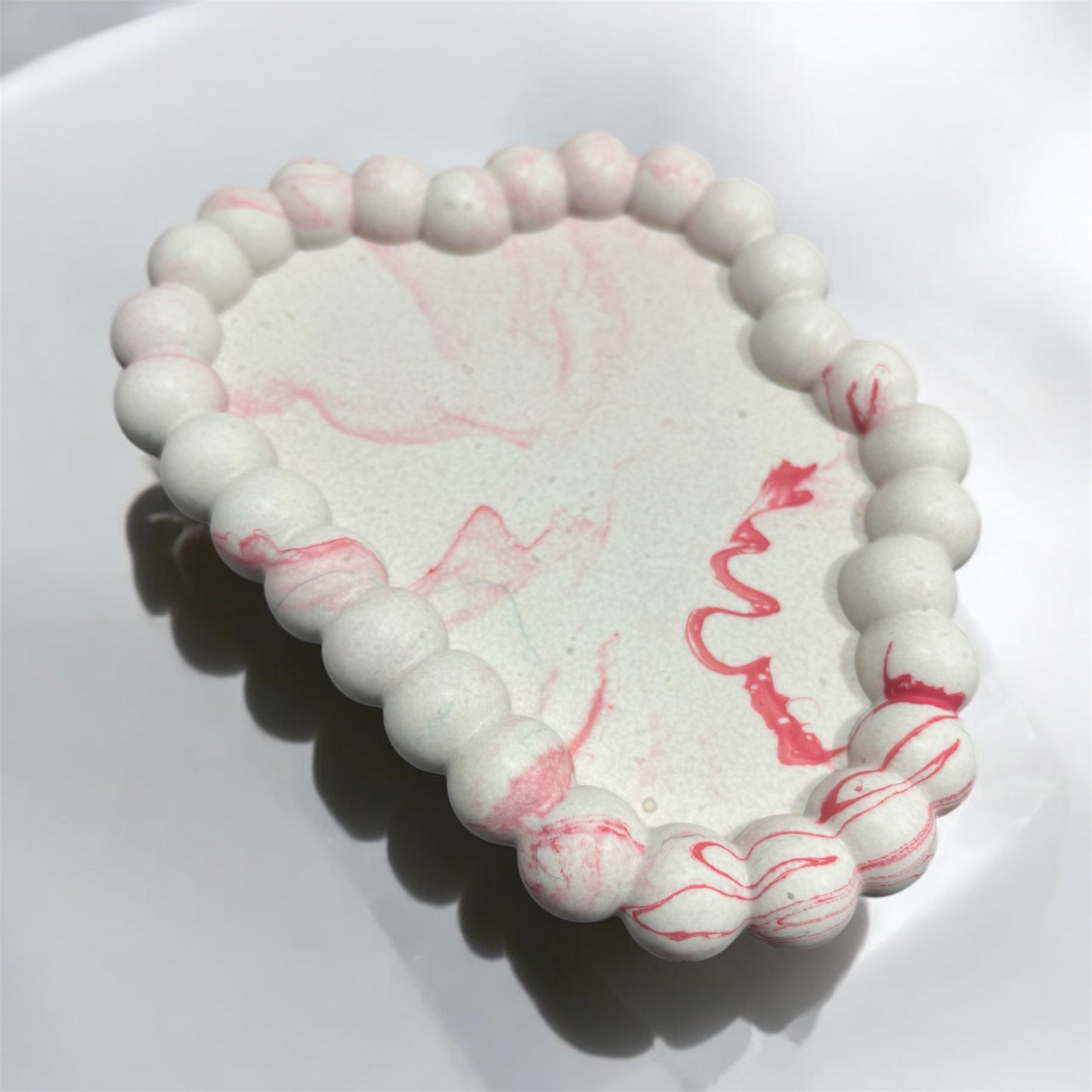Baby Pink Marble Cloud Jesmonite Dish
