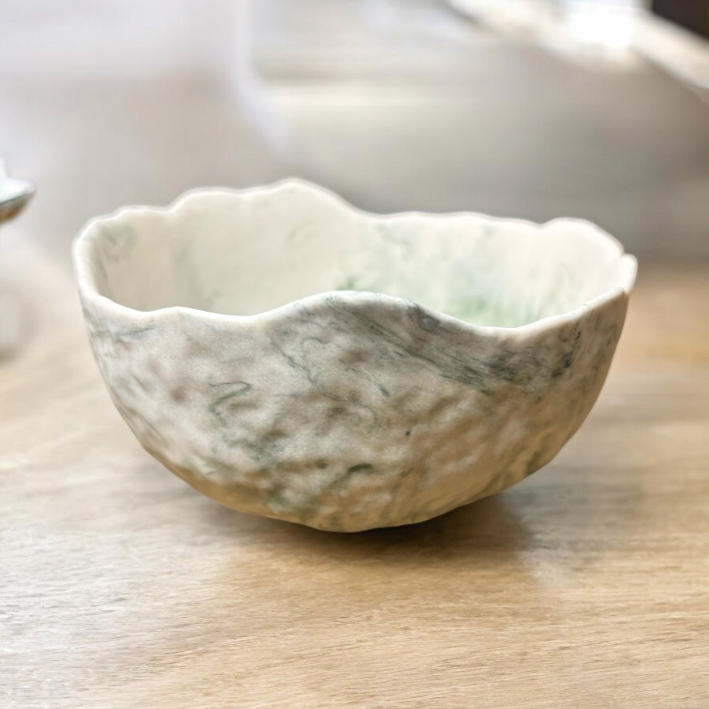 Olive Marble Abstract Jesmonite Bowl