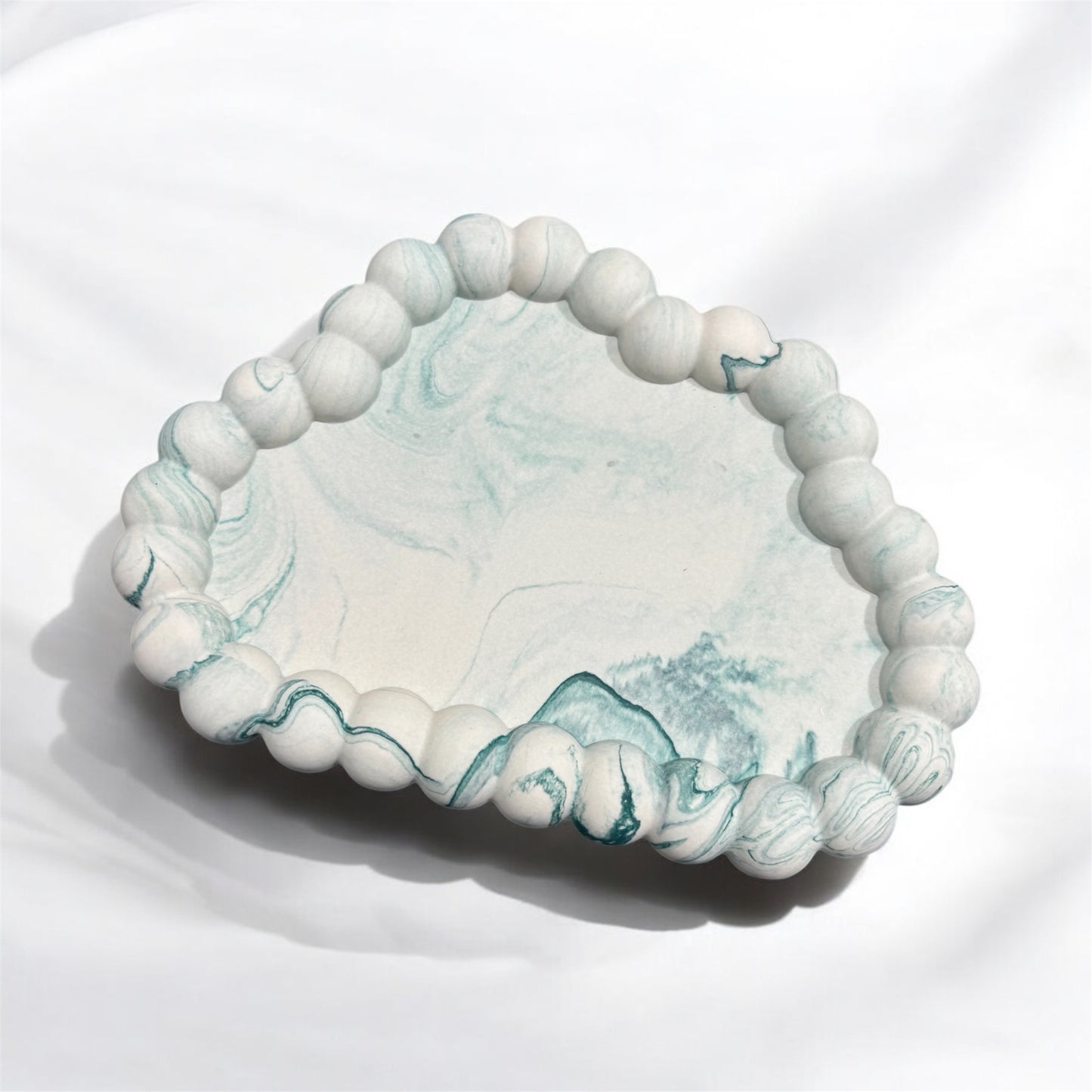 Baby Blue Marble Cloud Jesmonite Dish
