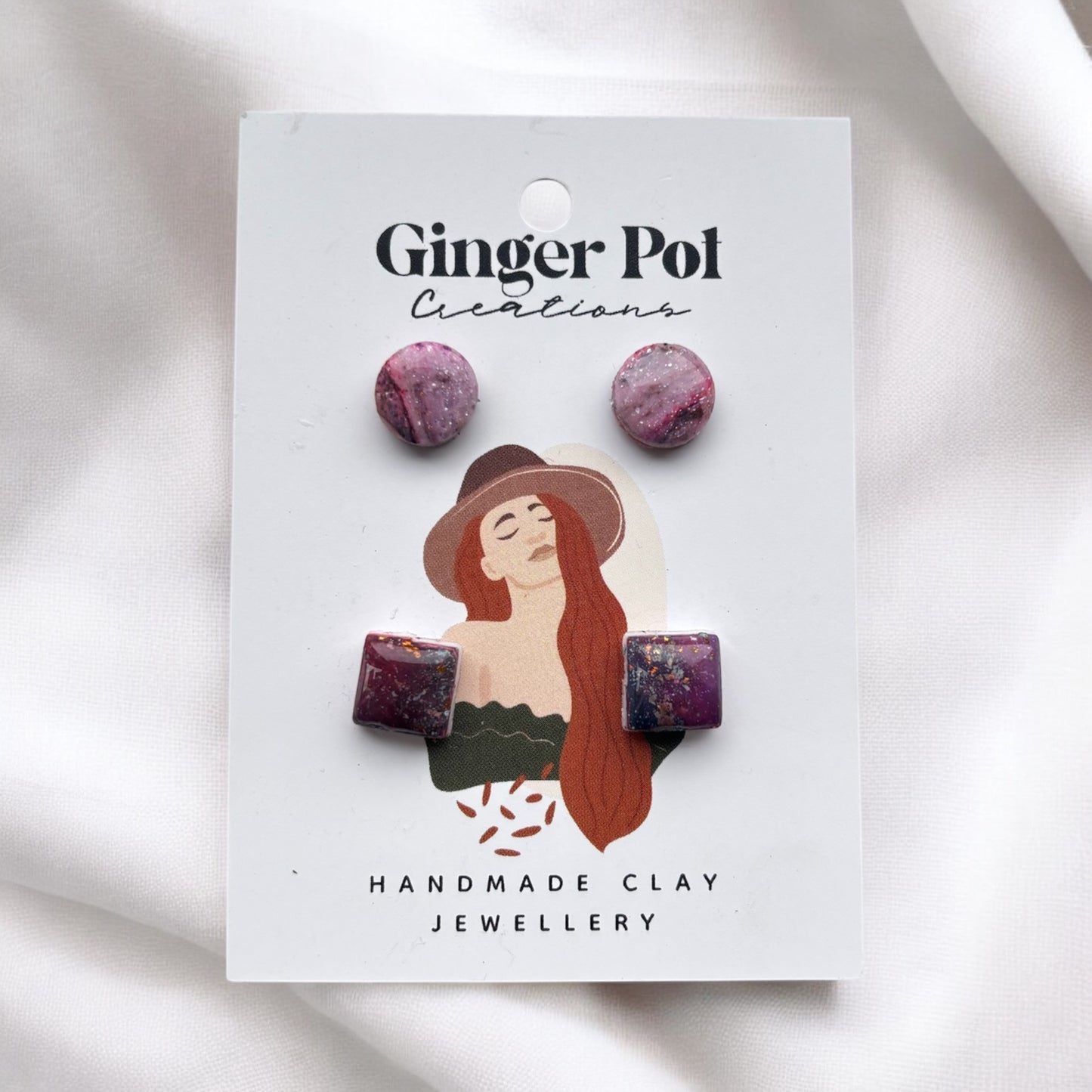 Galaxy Polymer Clay Stud Earring Pack
