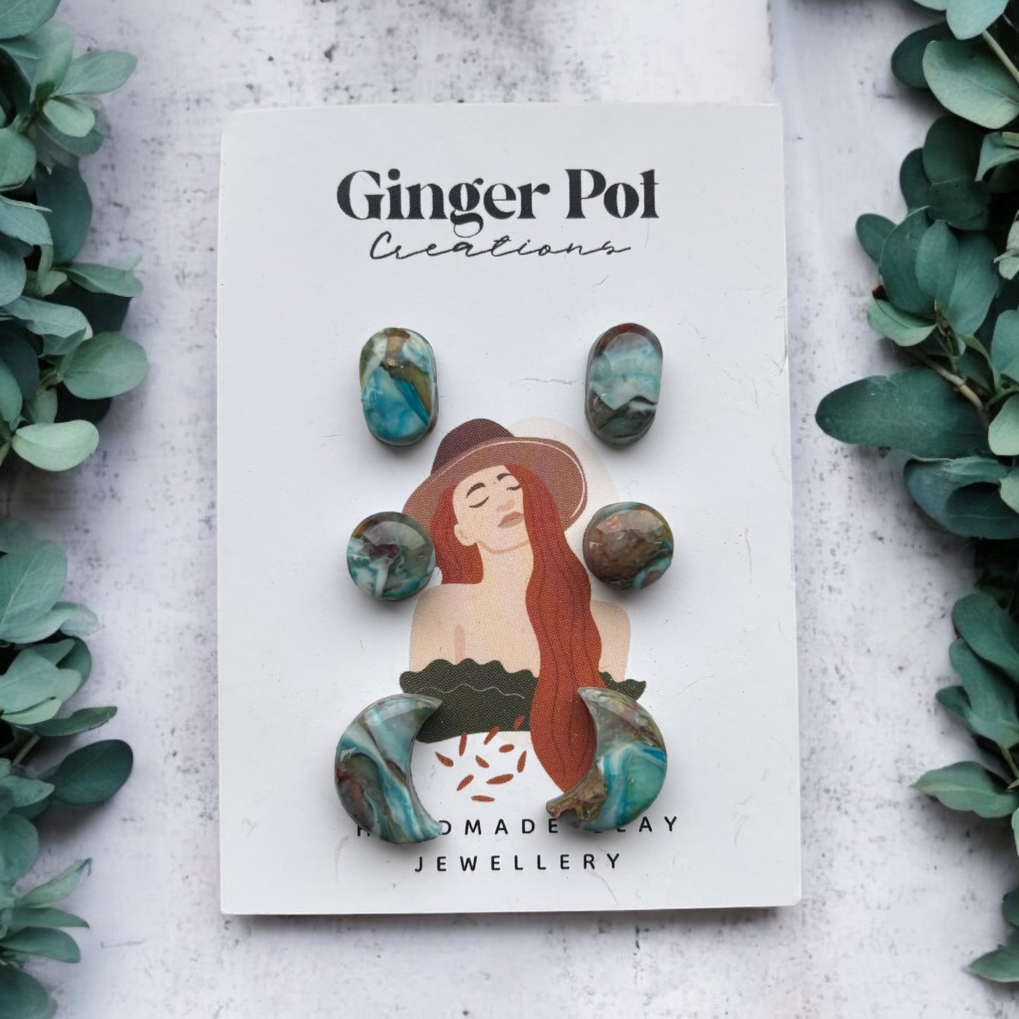 Peacock Polymer Clay Stud | Hypoallergenic | Earring Pack
