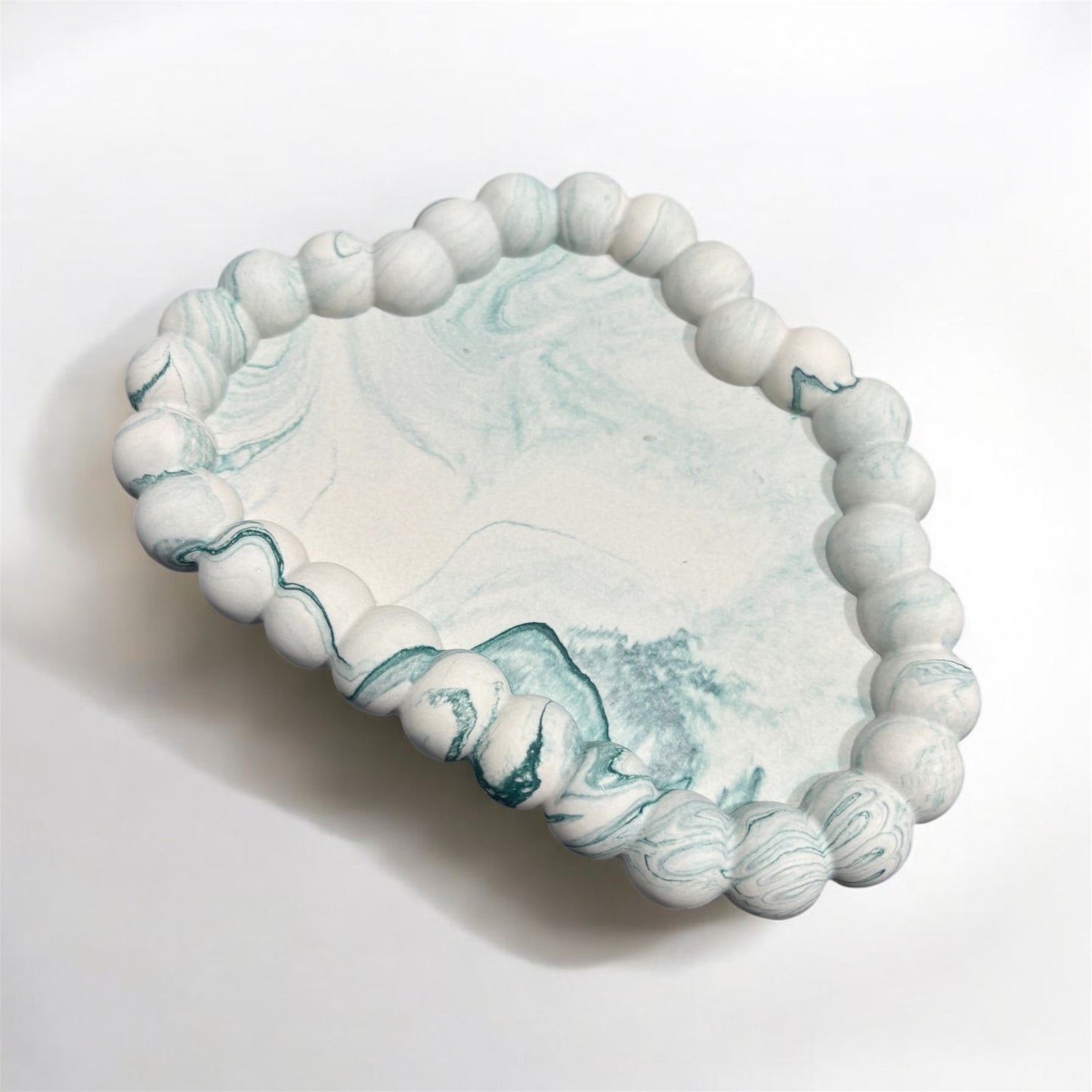 Baby Blue Marble Cloud Jesmonite Dish
