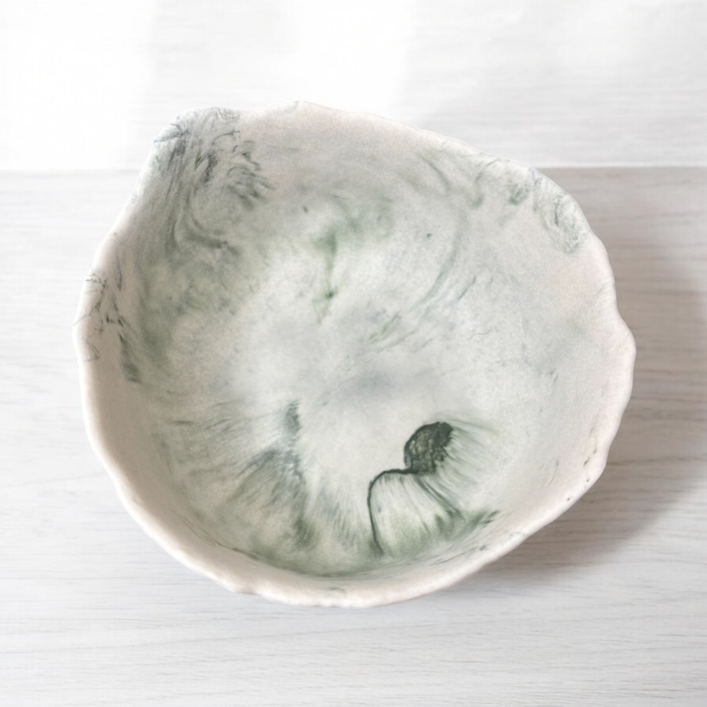 Olive Marble Abstract Jesmonite Bowl