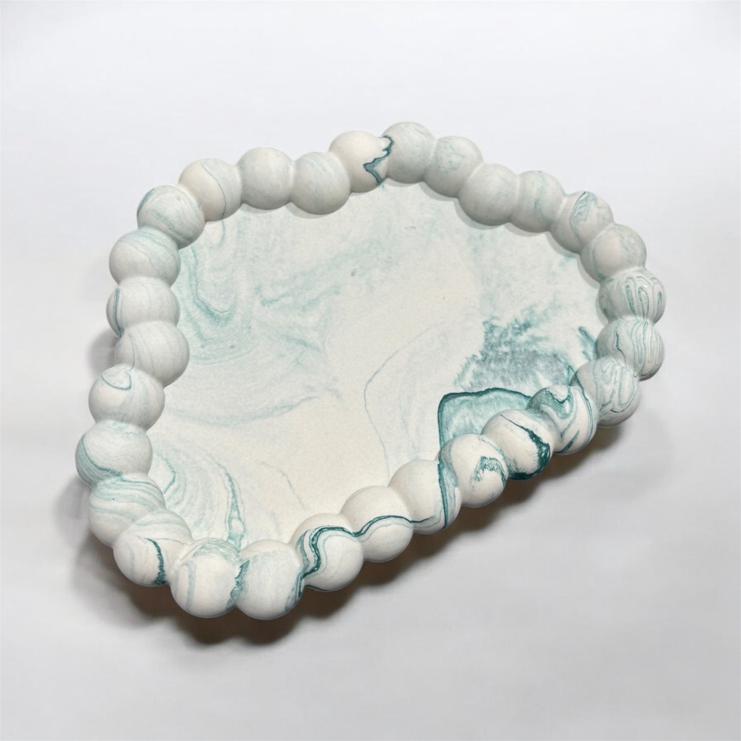 Baby Blue Marble Cloud Jesmonite Dish