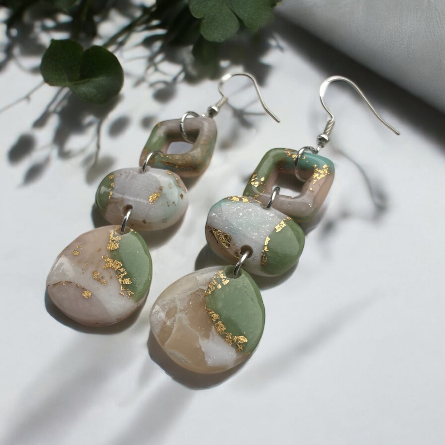 Pastel Paradise Triple Statement Polymer Clay Earrings