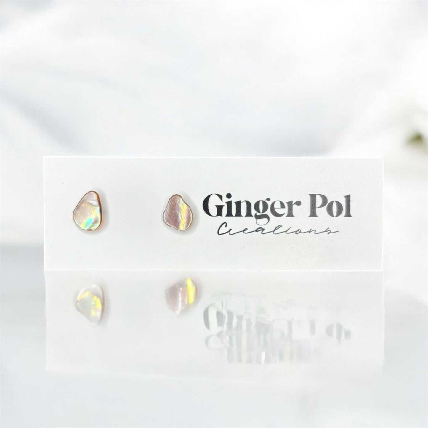 Pearlescent Natural Shell Stud | Hypoallergenic | Earrings