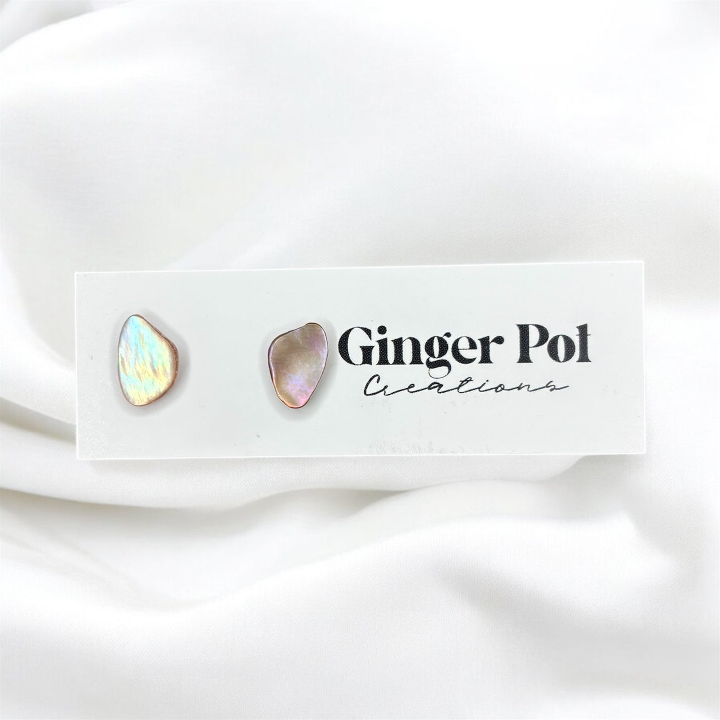 Pearlescent Natural Shell Stud | Hypoallergenic | Earrings