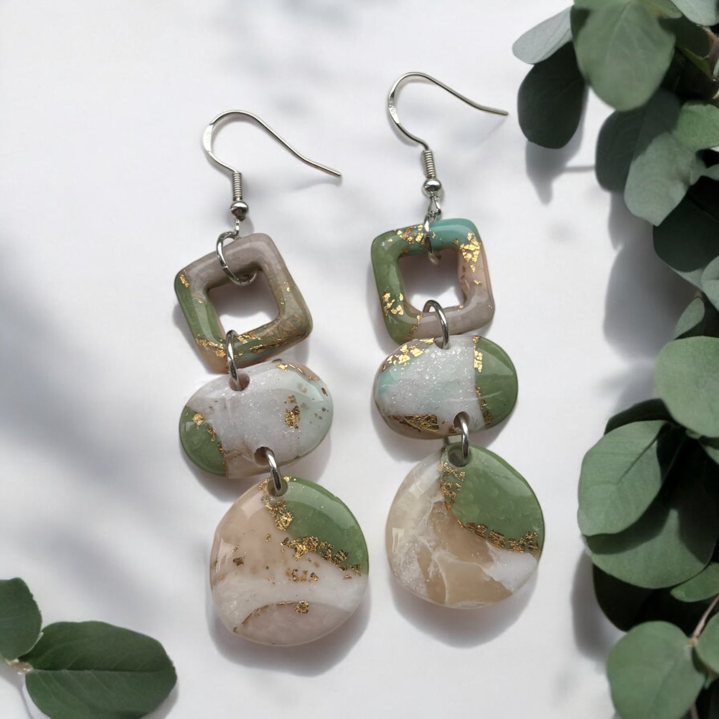 Pastel Paradise Triple Statement Polymer Clay Earrings