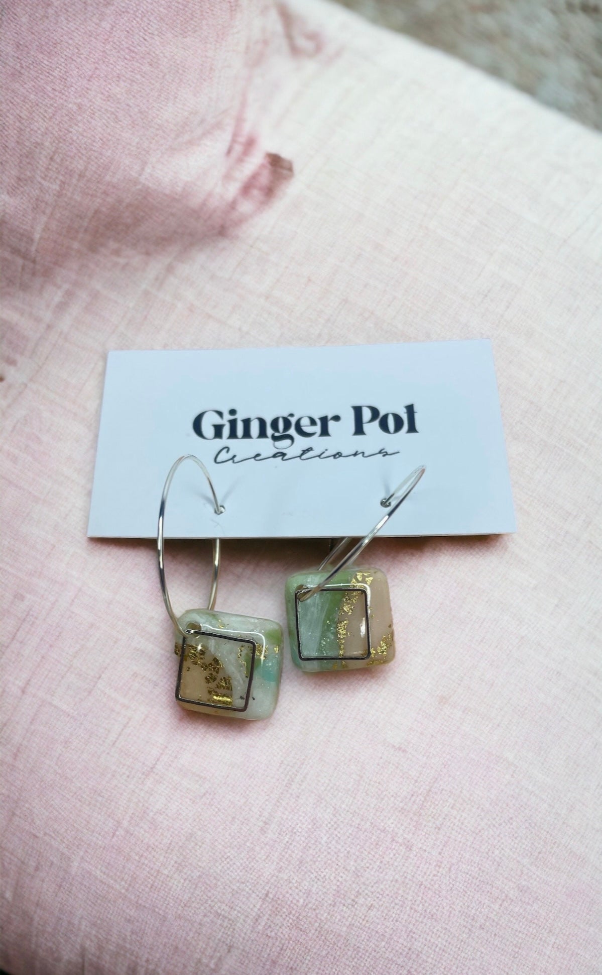 Pastel Paradise Polymer Clay Hoop Earrings