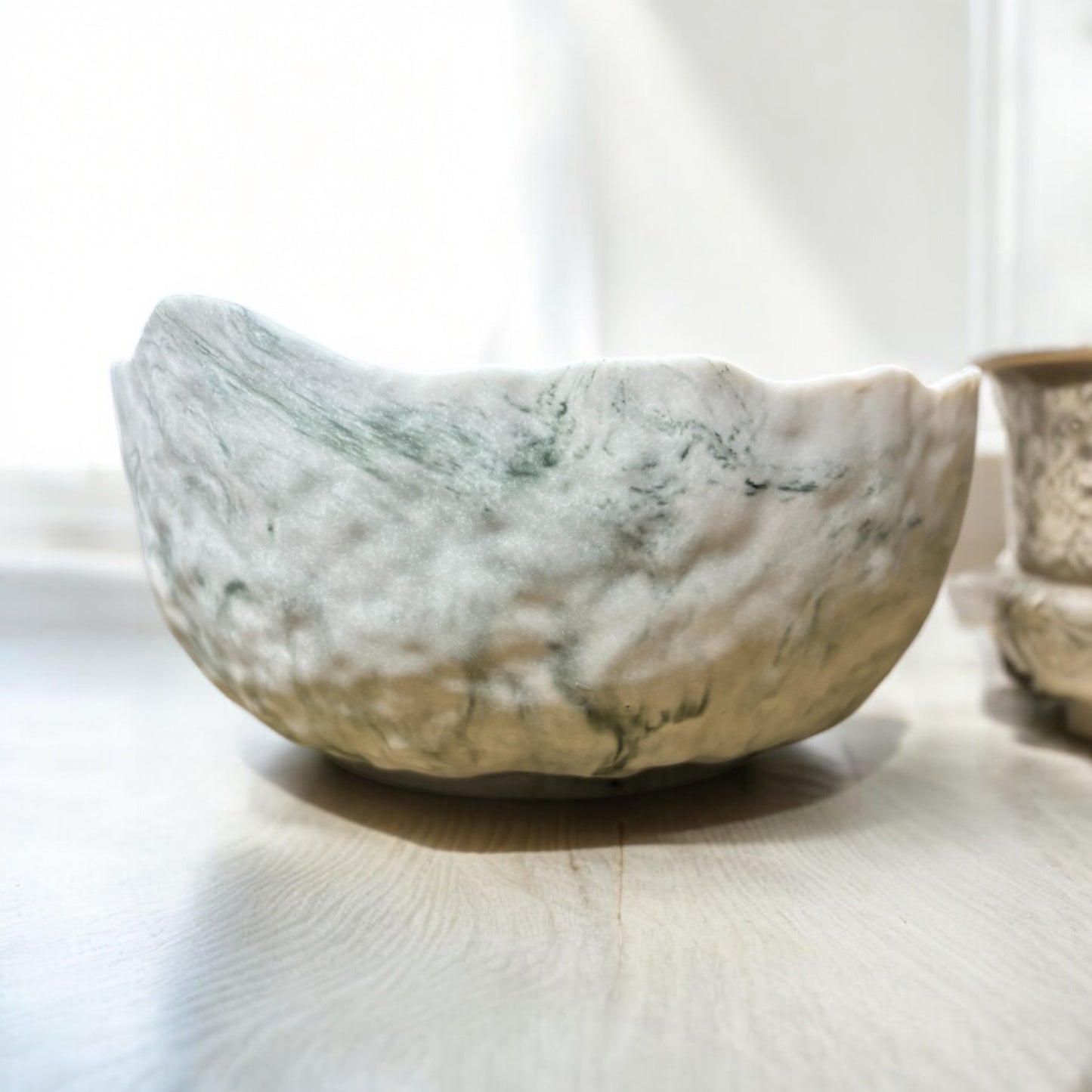Olive Marble Abstract Jesmonite Bowl
