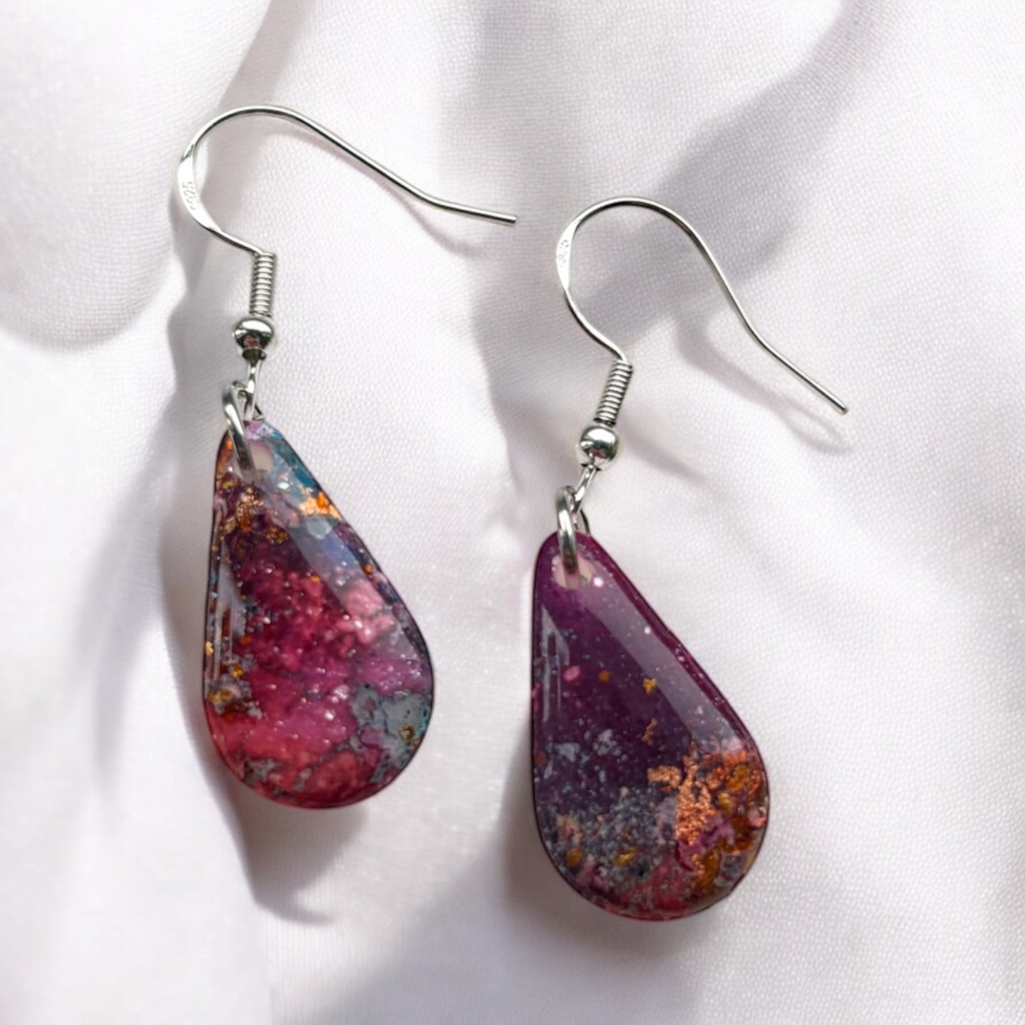 Galaxy Drop Polymer Clay Dangly Earrings