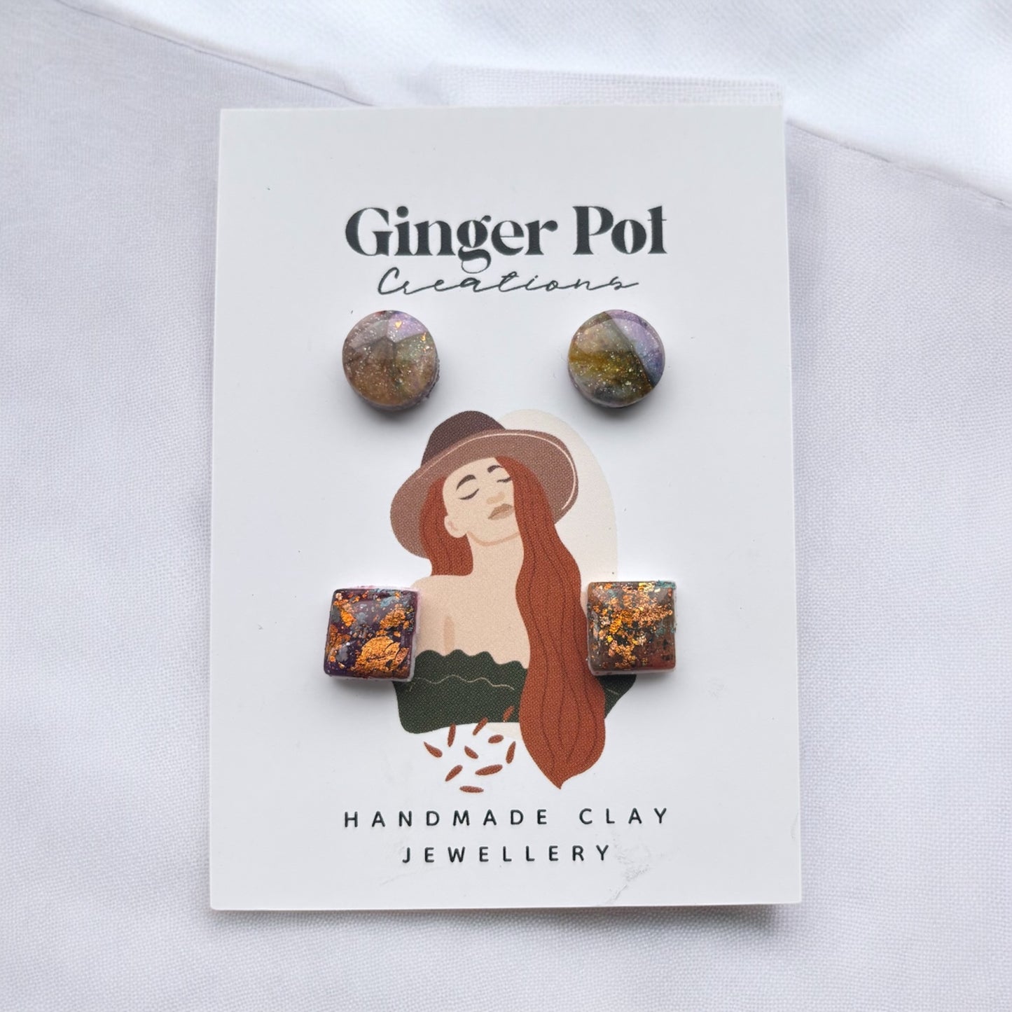 Galaxy Polymer Clay Stud Earring Pack
