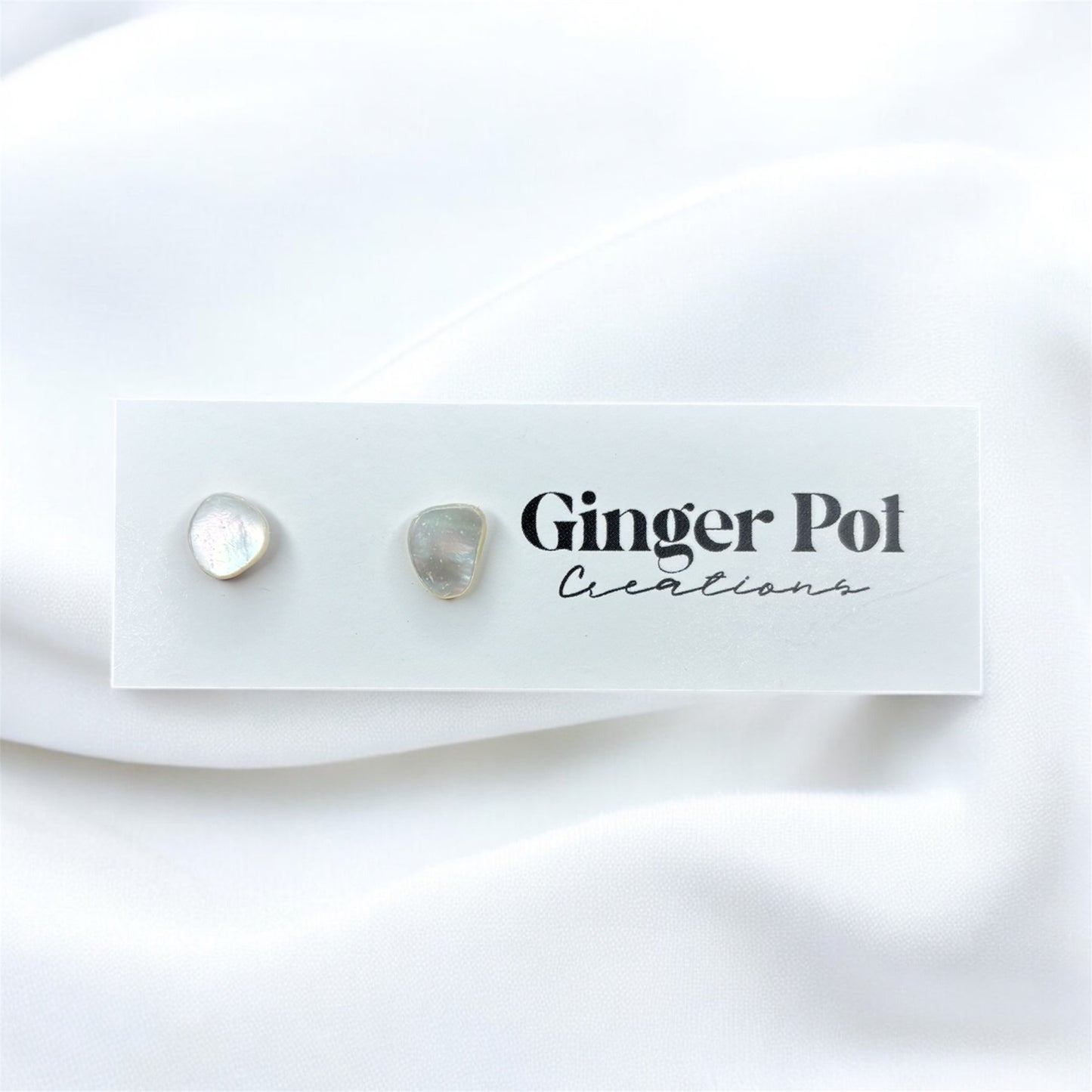 Pearlescent Natural Shell Stud | Hypoallergenic | Earrings