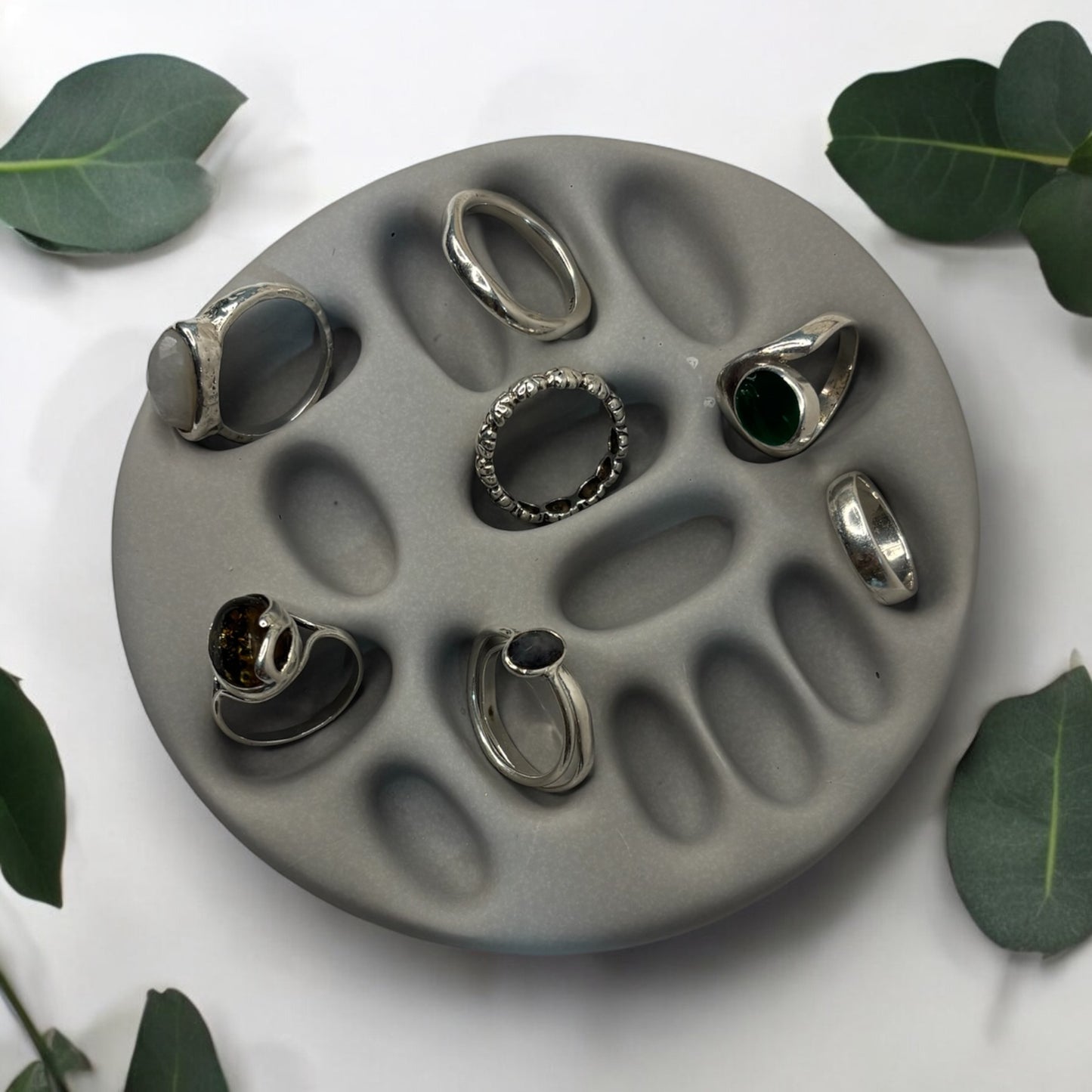 Grey Jesmonite Ring Holder
