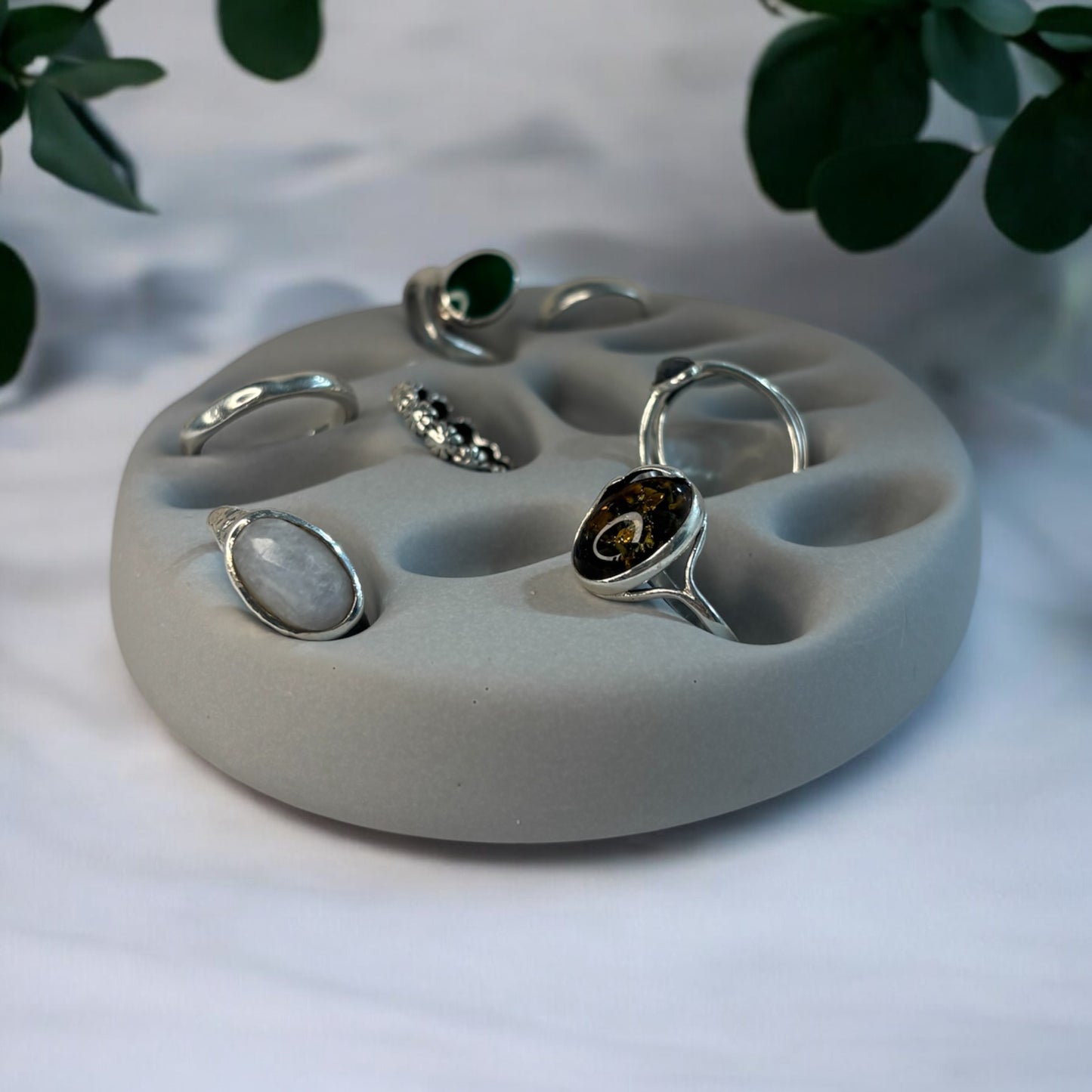Grey Jesmonite Ring Holder