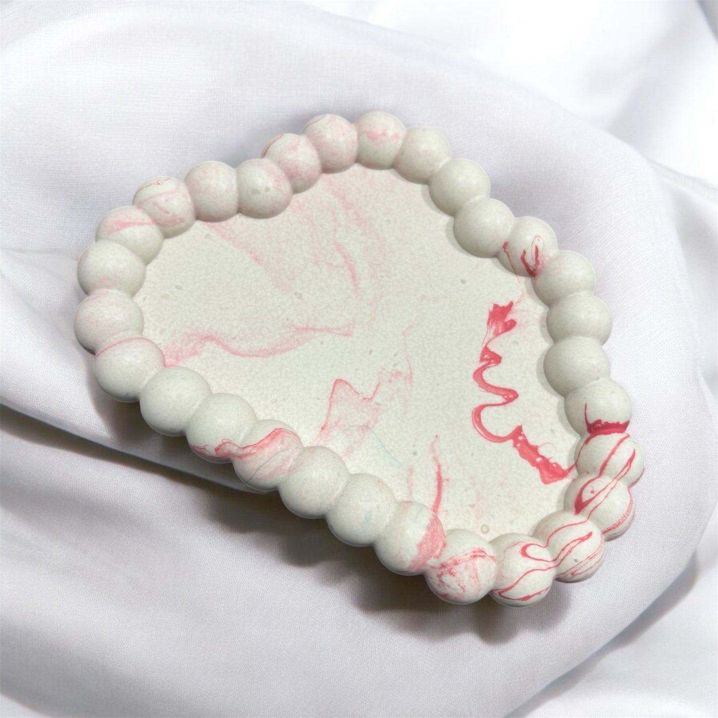 Baby Pink Marble Cloud Jesmonite Dish
