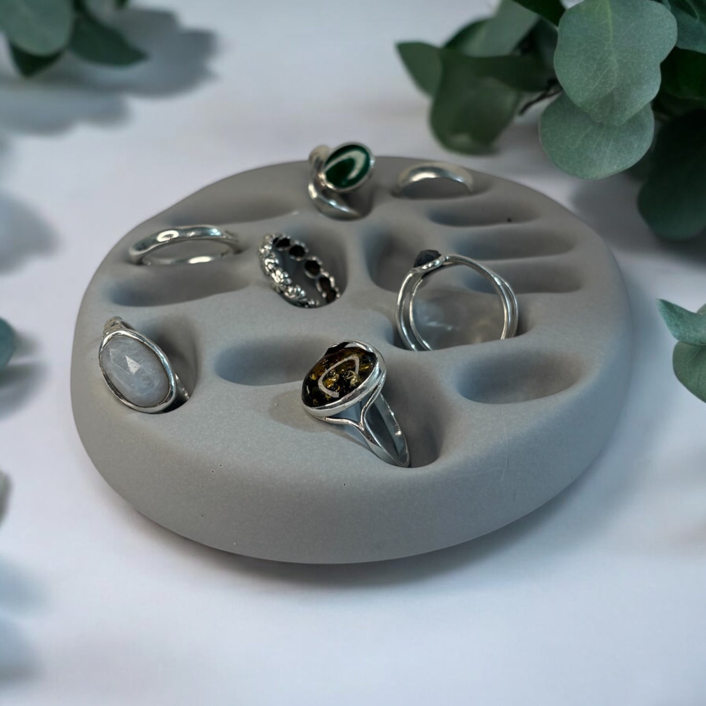 Grey Jesmonite Ring Holder