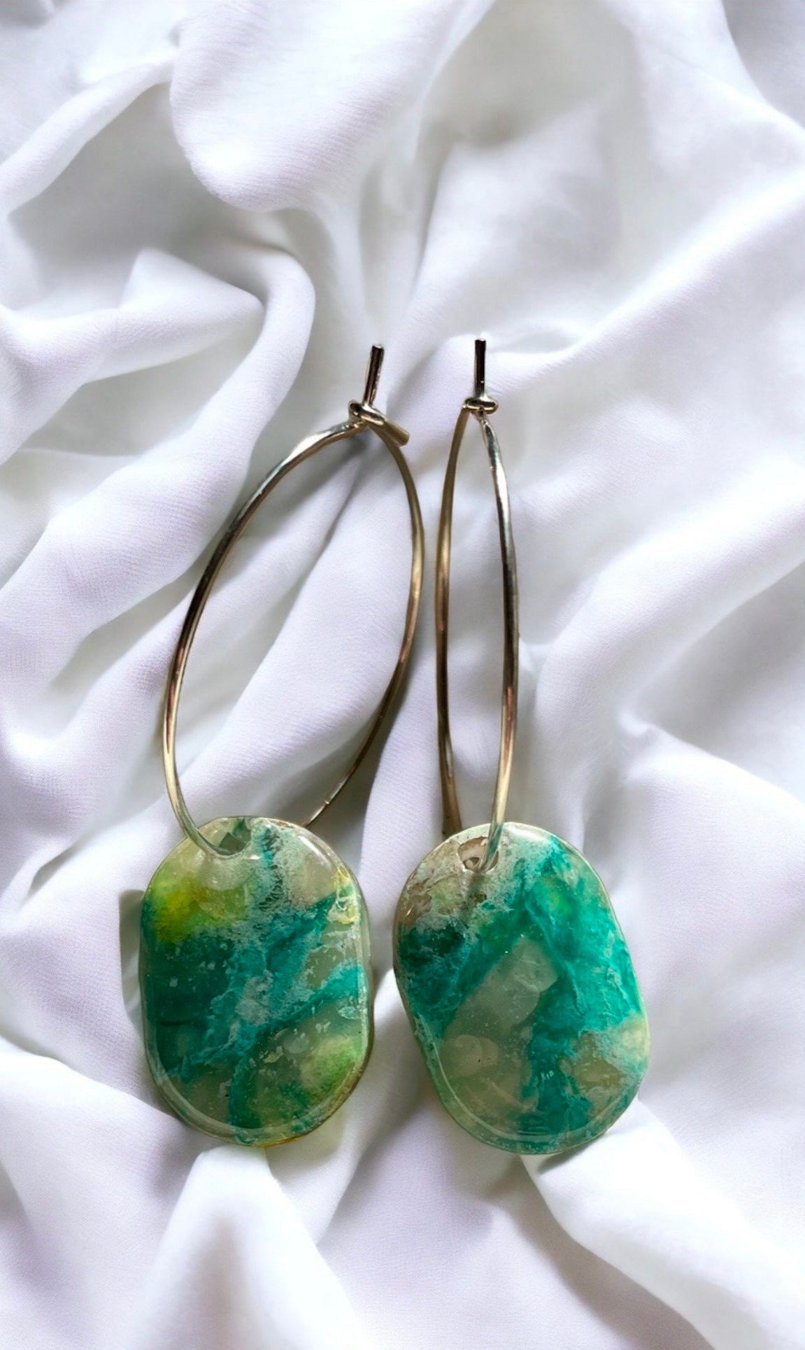 Cosmic Earth Hoop Polymer Clay Earrings