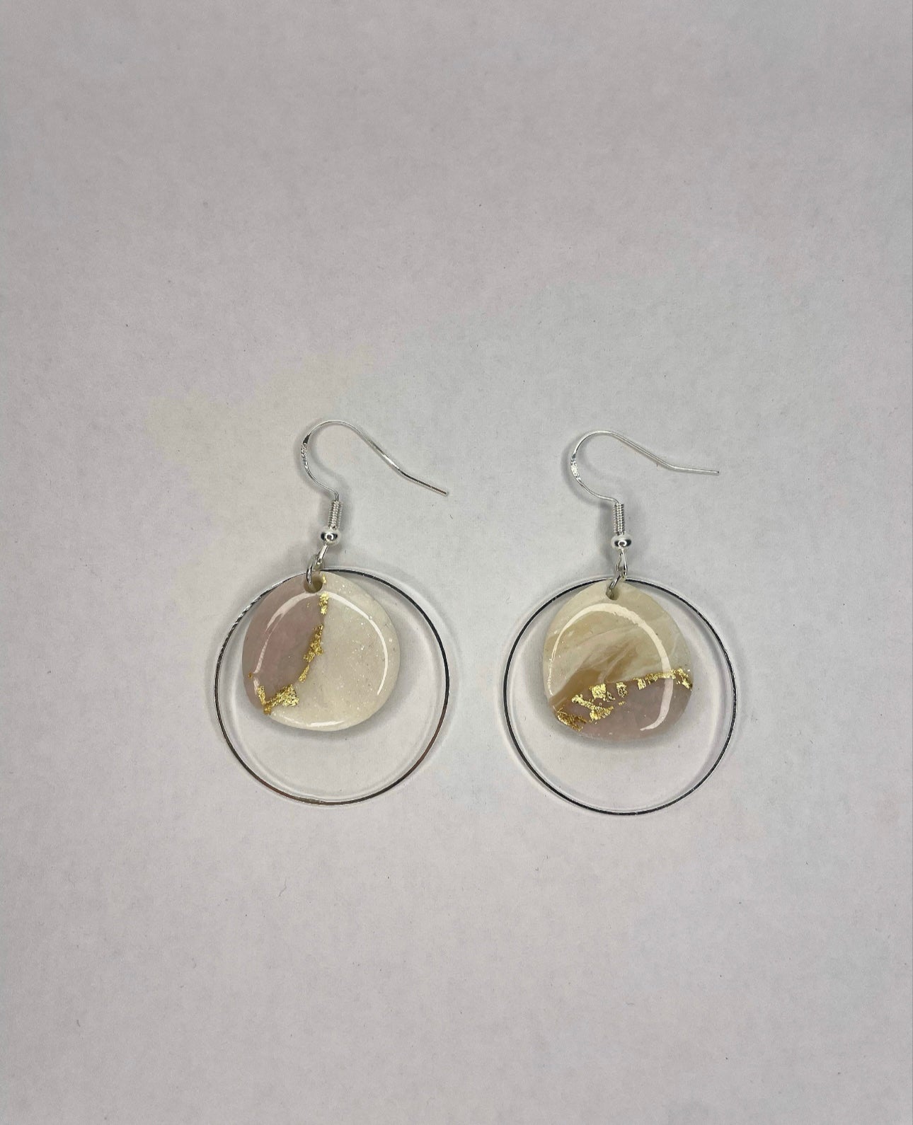 Pastel Paradise Framed Polymer Clay Dangly Earrings