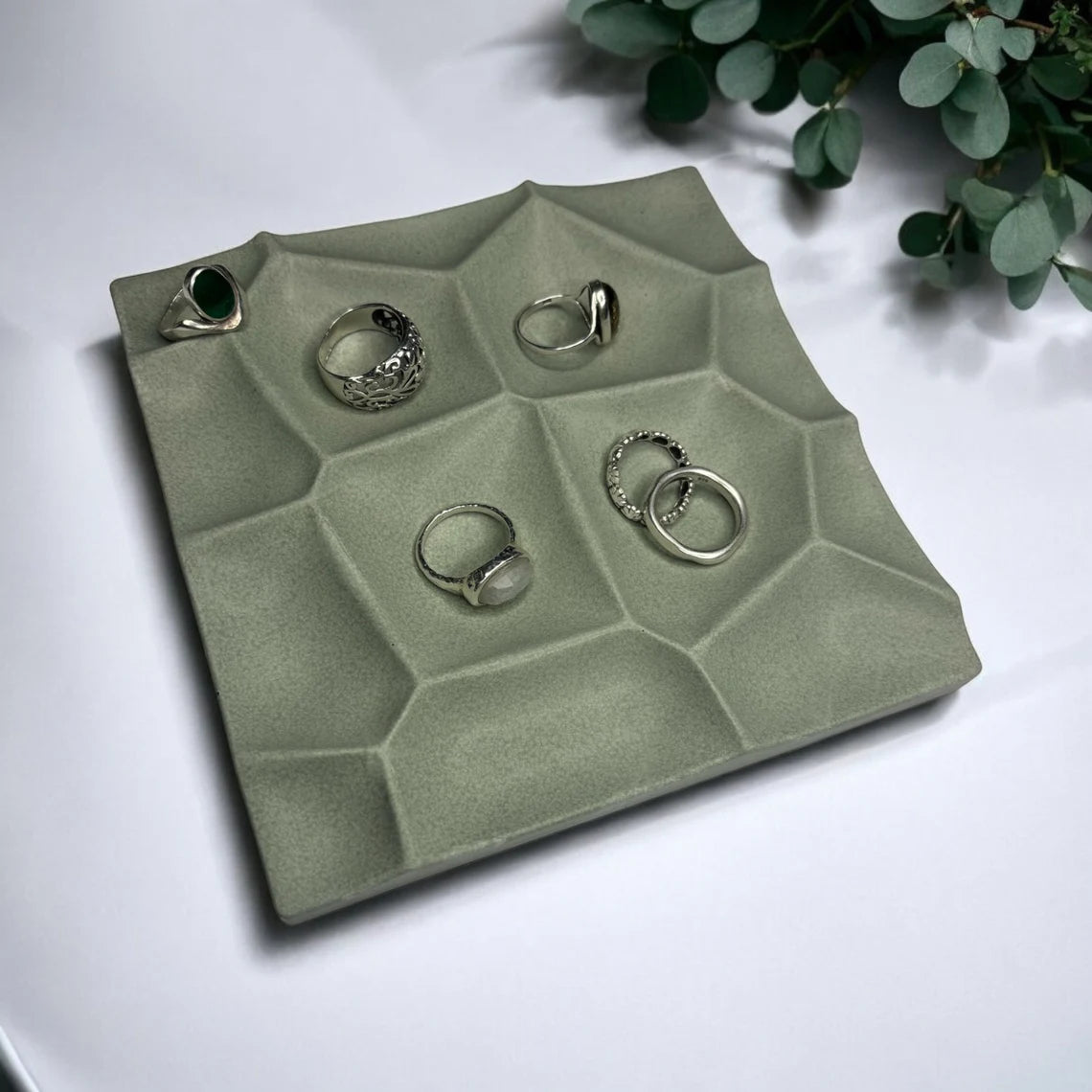 Olive Jesmonite Ring Dish