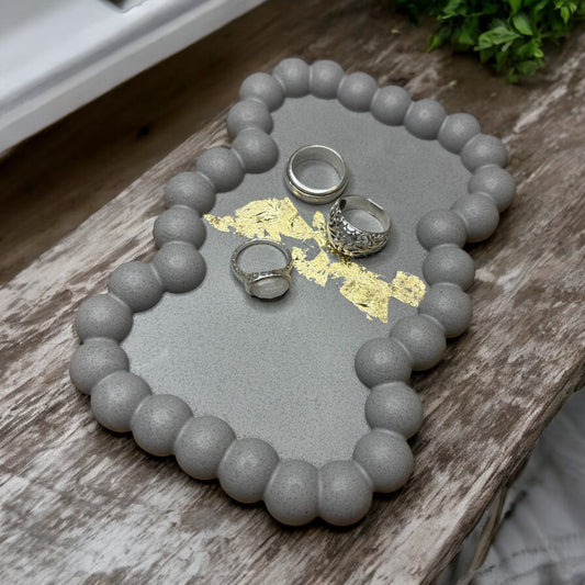 Grey Bubble Jesmonite Jewellery Dish