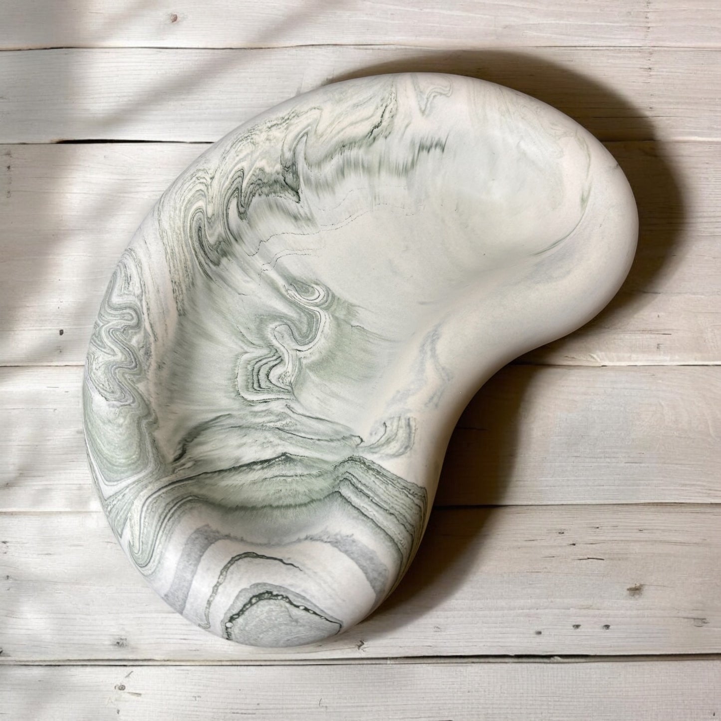 Olive Marble Kidney Bowl